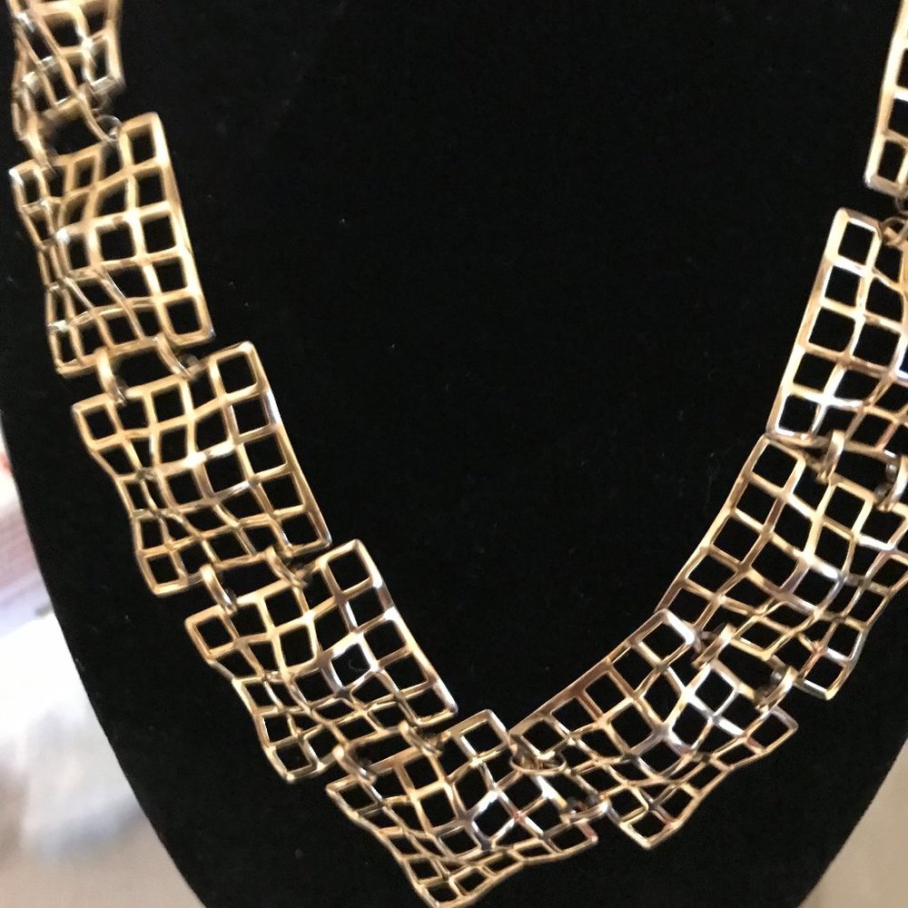 Gold-Tone Dramatic Statement Necklace - image 1